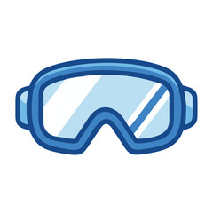 Protective ski goggles winter sports icon