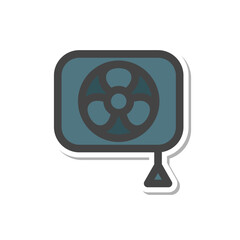 ステッカー日用品家電関連の単品アイコン　換気扇