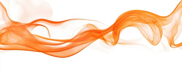 Abstract orange smoke wave on white background. (1)