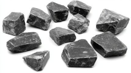 Numerous Varied Stones with Unique Textures and Dark Colors