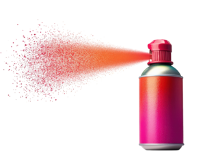 vibrant spray paint can releasing colorful mist, perfect for artistic projects and graffiti. dynamic spray effect adds energy and creativity to any design
