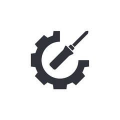 Screwdriver solid icons, minimalist vector illustration ,simple transparent graphic element .Isolated on white background