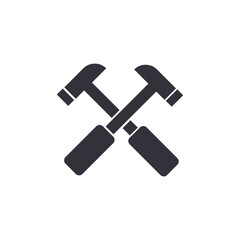 Repair hammer solid icons, minimalist vector illustration ,simple transparent graphic element .Isolated on white background