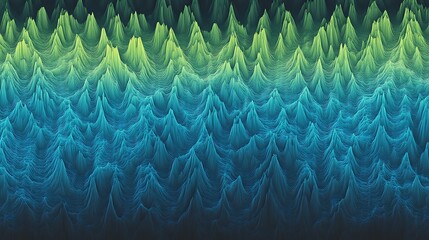 Obraz premium Abstract Green And Blue Wavy Terrain Landscape
