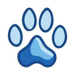 Snowy animal paw print winter tracking icon