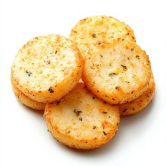 Fototapeta premium Baked rounds of parmesan cheese