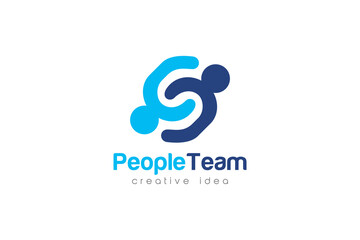 Creative Teamwork Concept Logo Design Template
