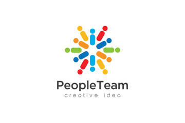 Creative Teamwork Concept Logo Design Template