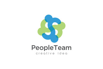 Creative Teamwork Concept Logo Design Template