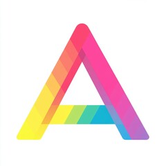Colorful Modern Letter A Design with Gradient Effect on White Background