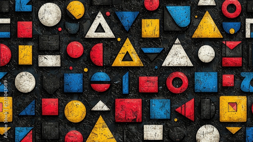Poster abstract geometric shapes pattern colorful design