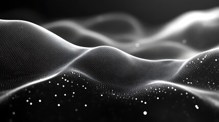 Obraz premium Abstract Digital Landscape with Glittering Points