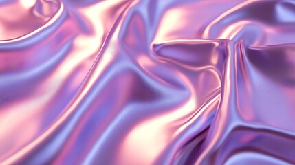 Obraz premium Draped iridescent satin fabric shows soft folds and light reflection