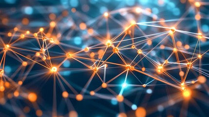 Obraz premium Abstract Network Nodes Connected By Lines