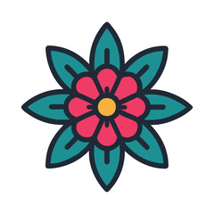 Vibrant jungle flower exotic plant illustration