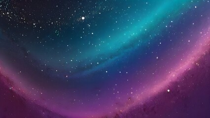 Obraz premium A mesmerizing display of vibrant purple and teal colors mimics the natural beauty of an aurora borealis. Countless stars twinkle against the dark sky, enhancing the celestial ambiance.