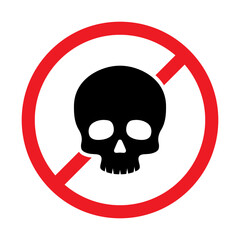 Vector No Skull Sign on White Background