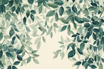 Fototapeta premium Watercolor Painting of Lush Green Leaves and Branches
