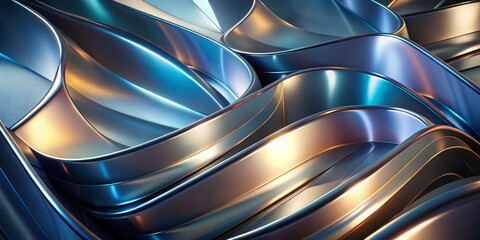 Abstract Metallic Waves Background