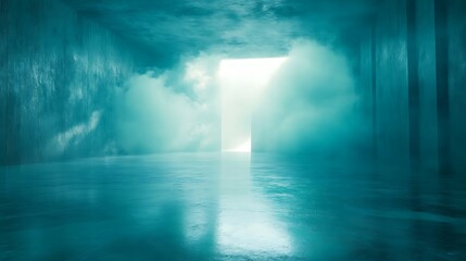 Obraz premium Ethereal Turquoise Corridor Leading to Light