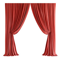 Red curtain isolated on transparent background