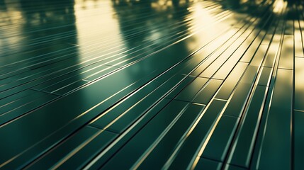 Abstract Green Metallic Surface With Light Reflections