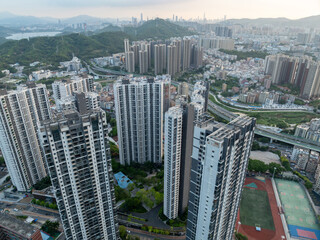 Obraz premium Aerial view of landscape in China