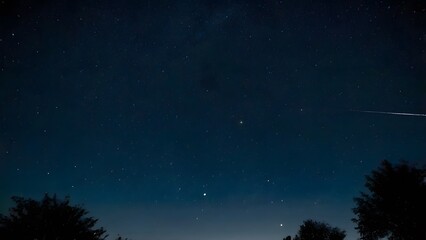 Beautiful sky with clouds and stars at different times of the day