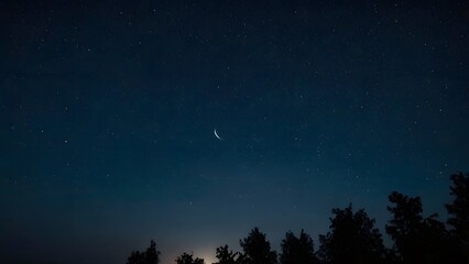 Beautiful sky with clouds and stars at different times of the day