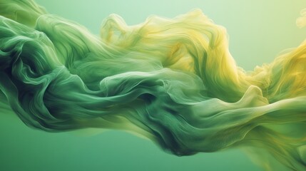 Flowing fabric, underwater, green, studio, abstract, design