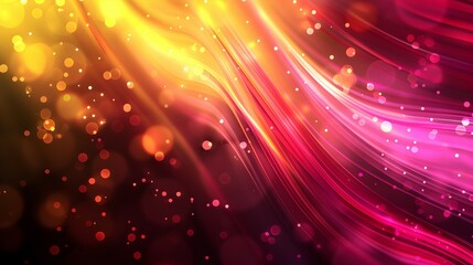 Obraz premium A vibrant abstract background featuring flowing lines and glowing orbs.