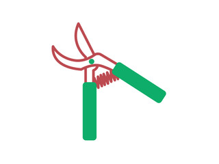 Pruning shears icon. Farming and gardening icon. Flat outline icon concept.