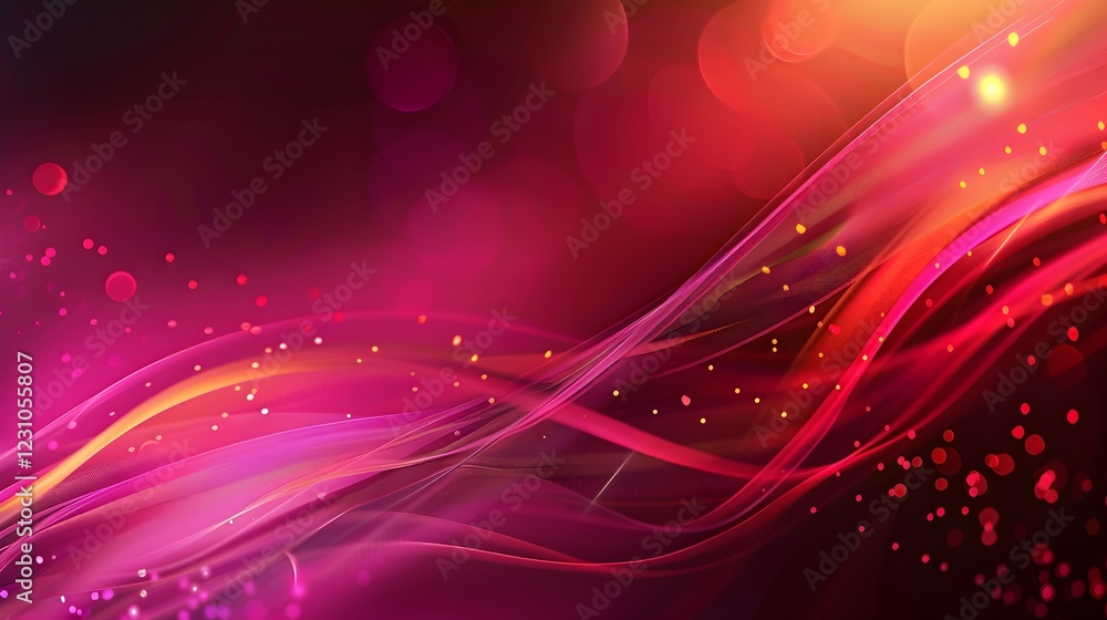 Poster abstract colorful waves with glowing effects, creating a vibrant and dynamic visual experience.