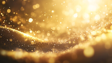 Obraz premium Swirling Gold Liquid Creates a Mesmerizing Abstract Texture With Sparkling Highlights and Soft Glows. Generative AI