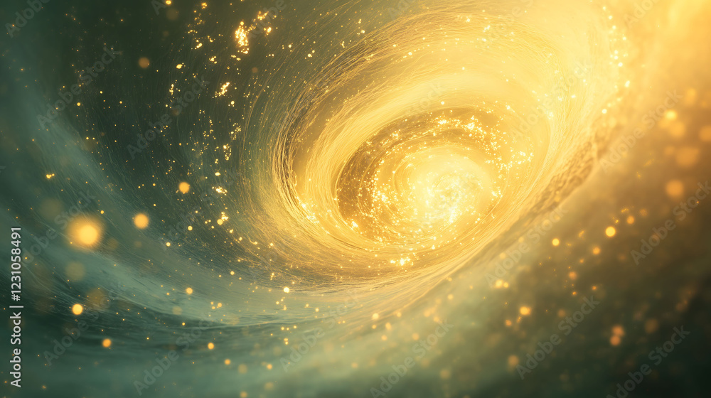Poster swirling gold liquid creates a serene abstract composition with a calming effect on the viewer. gene