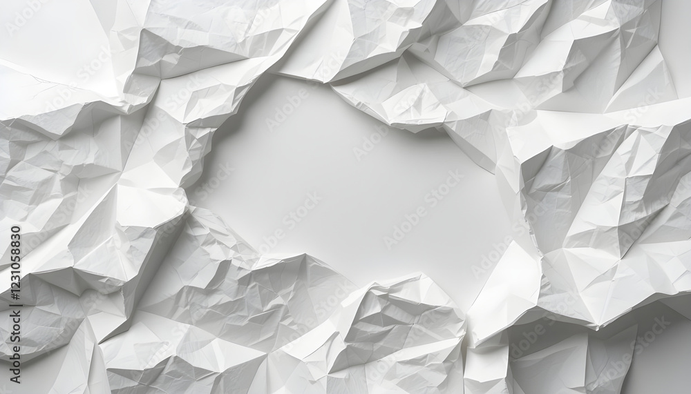 Poster Abstract Crumpled Paper Texture Background with Empty Space
