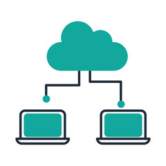 Cloud network connection digital technology illustration