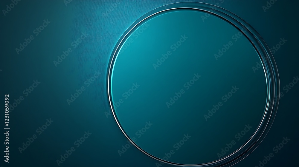 Poster abstract teal background with circular design element