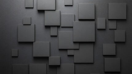 Abstract Grey Square Geometric Wall Art Design