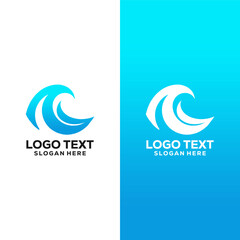 wave sea logo design 