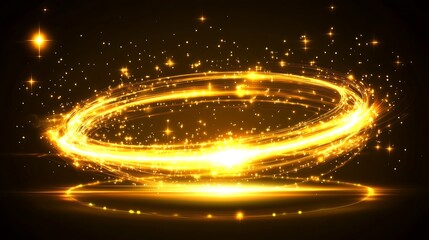 Golden Light Swirling Abstract Cosmic Design