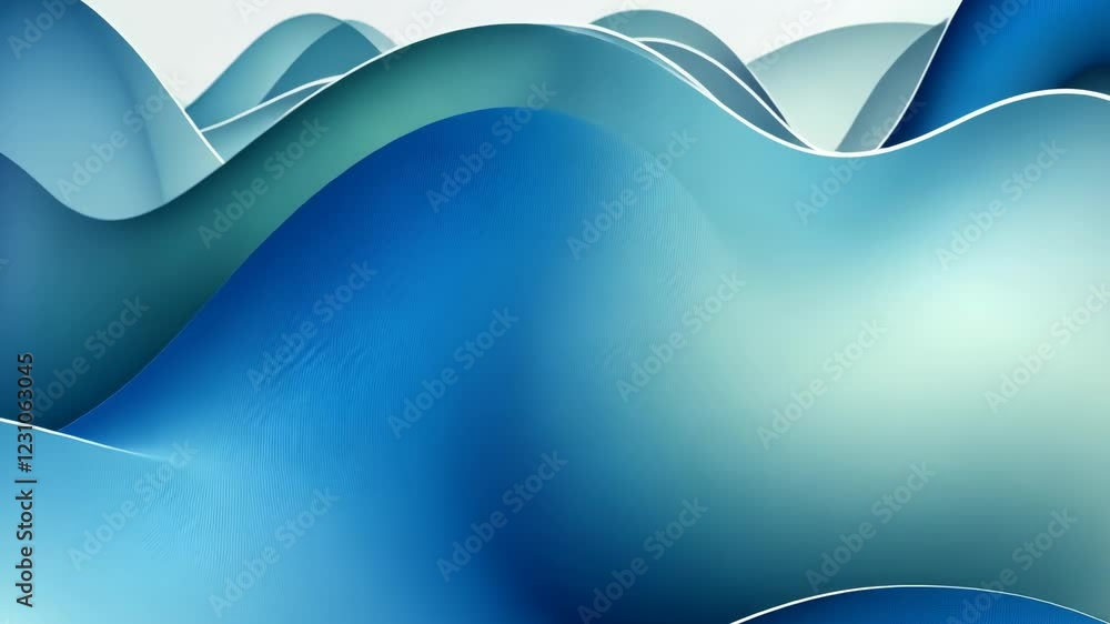 Aufkleber abstract blue wave layers progression with smooth gradient transitions
