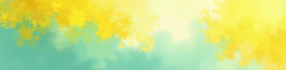 Abstract expressionist background of pale yellow and mint hues, abstract, atmosphere