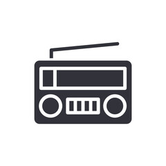 Retro radio solid icons, minimalist vector illustration ,simple transparent graphic element .Isolated on white background