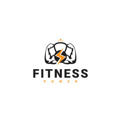 Fototapeta premium Minimalist fitness logo design. Modern and simple fitness, gym, workout and personal trainer logo concept for business design