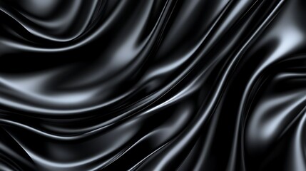 Fototapeta premium Dark Draped Fabric Showing Smooth Elegant Waves
