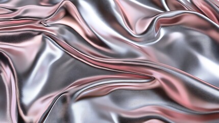 Obraz premium Draped metallic fabric in rose gold and silver tones