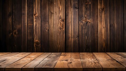 Wooden floor and wall
