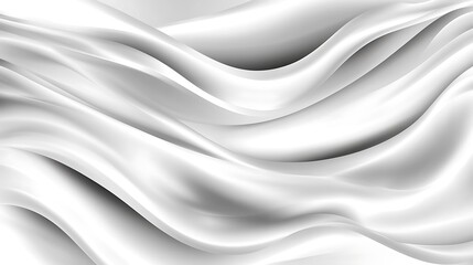 Obraz premium Abstract White Draped Fabric Soft Waves Flowing