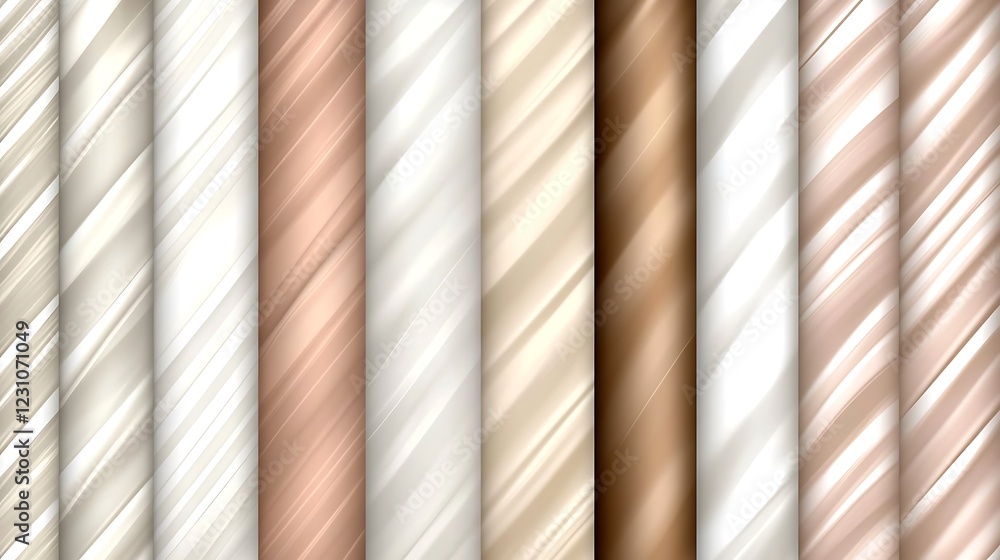 Poster diagonal stripes abstract pattern collection in beige and white